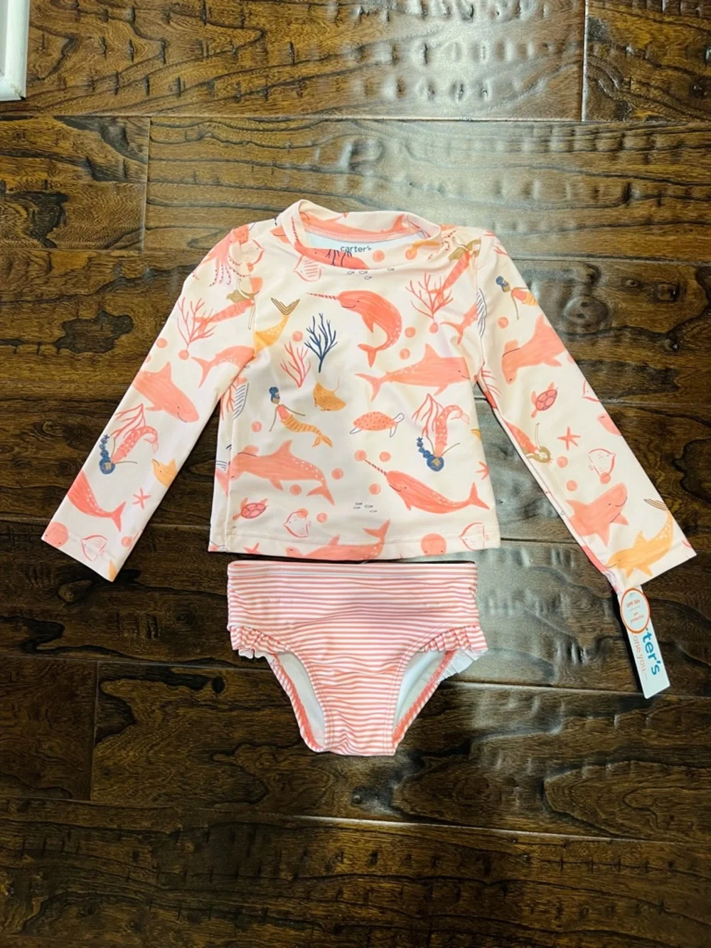 Carter's Coral Sea Two-Piece Swim Set - Pink/Peach